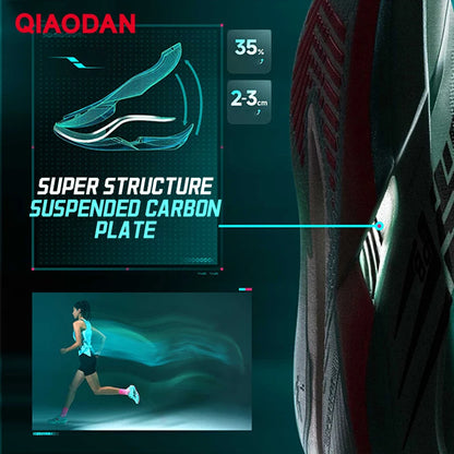 QIAODAN Feiying PB6.0 Men's Marathon Racing Running Shoes with Full Palm Carbon Plate, Lightweight Sports Sneakers QDB023261299