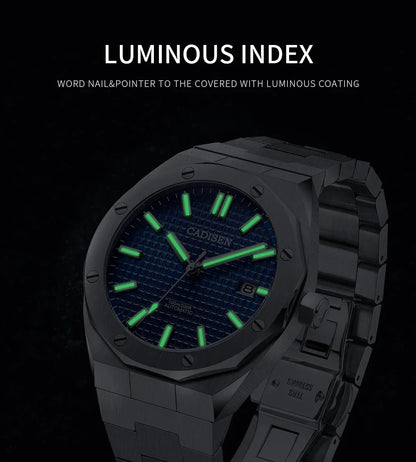 CADISEN Luxury Design 42MM Men's Watches Japan MIYOTA 8215 Sapphire Glass Mechanical Automatic Watch Men 100M Waterproof