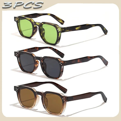 1/2/3 Pcs Wholesale New Square Retro Sunglasses Men Fashion Punk Sun Glasses Women Travel Eyewear Lunette De Soleil Femme UV400