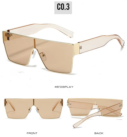 WarBLade Retro Square Sunglasses Men Women 2025 Luxury Brand Designer One Piece Decoration Sun Glasses Men Travelling Eyewear