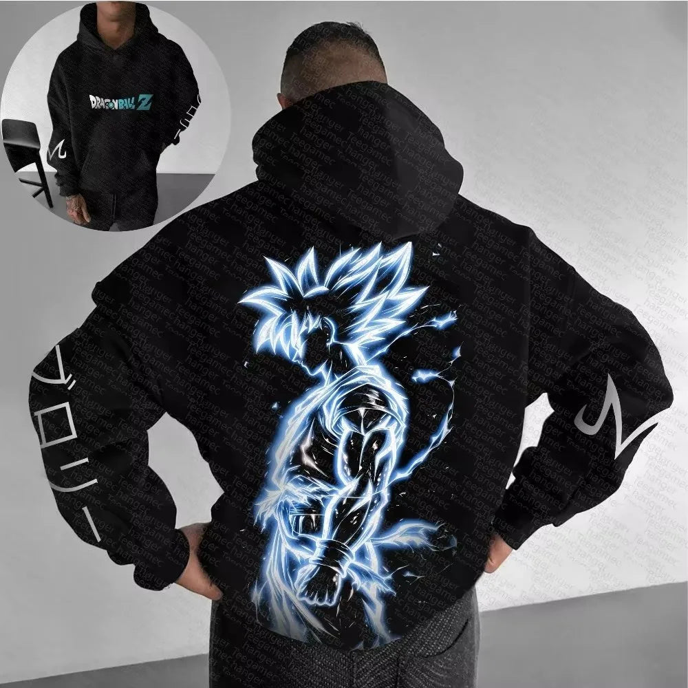 Sudadera con capucha de Dragon Ball con Goku para hombre y mujer, para primavera y otoño, ropa urbana, oversize, informal, con estampado de anime