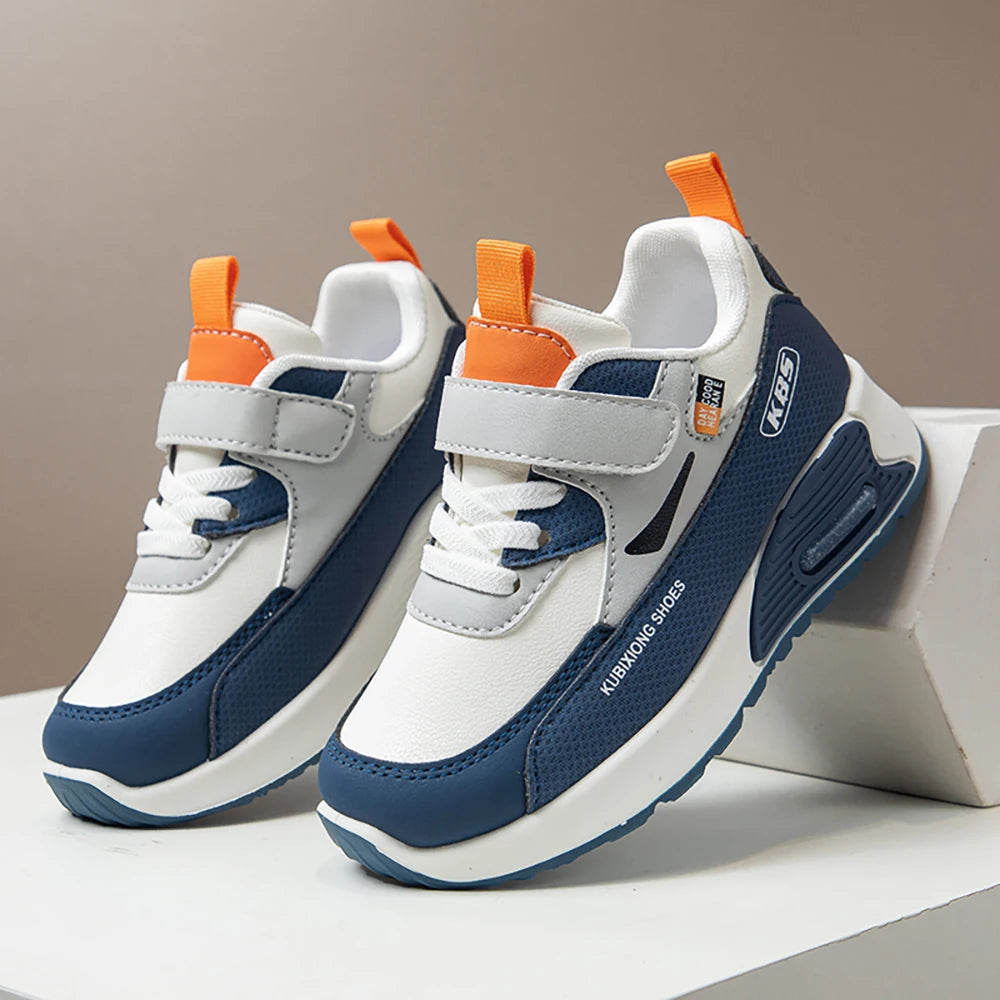 PU Leather Sport Shoes For Children 2025 Trend Fashion Kid's Sneakers Soft-Soled Outdoor Boy's Girl's Running Shoes