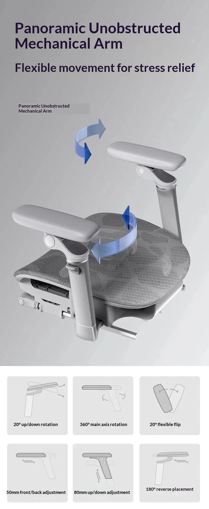 Ergonomic Office Mesh Chair Adjustable Executive Computer Chair with Rolling Swivel Base, Modern Gaming Chair for Home Office Desk Setup