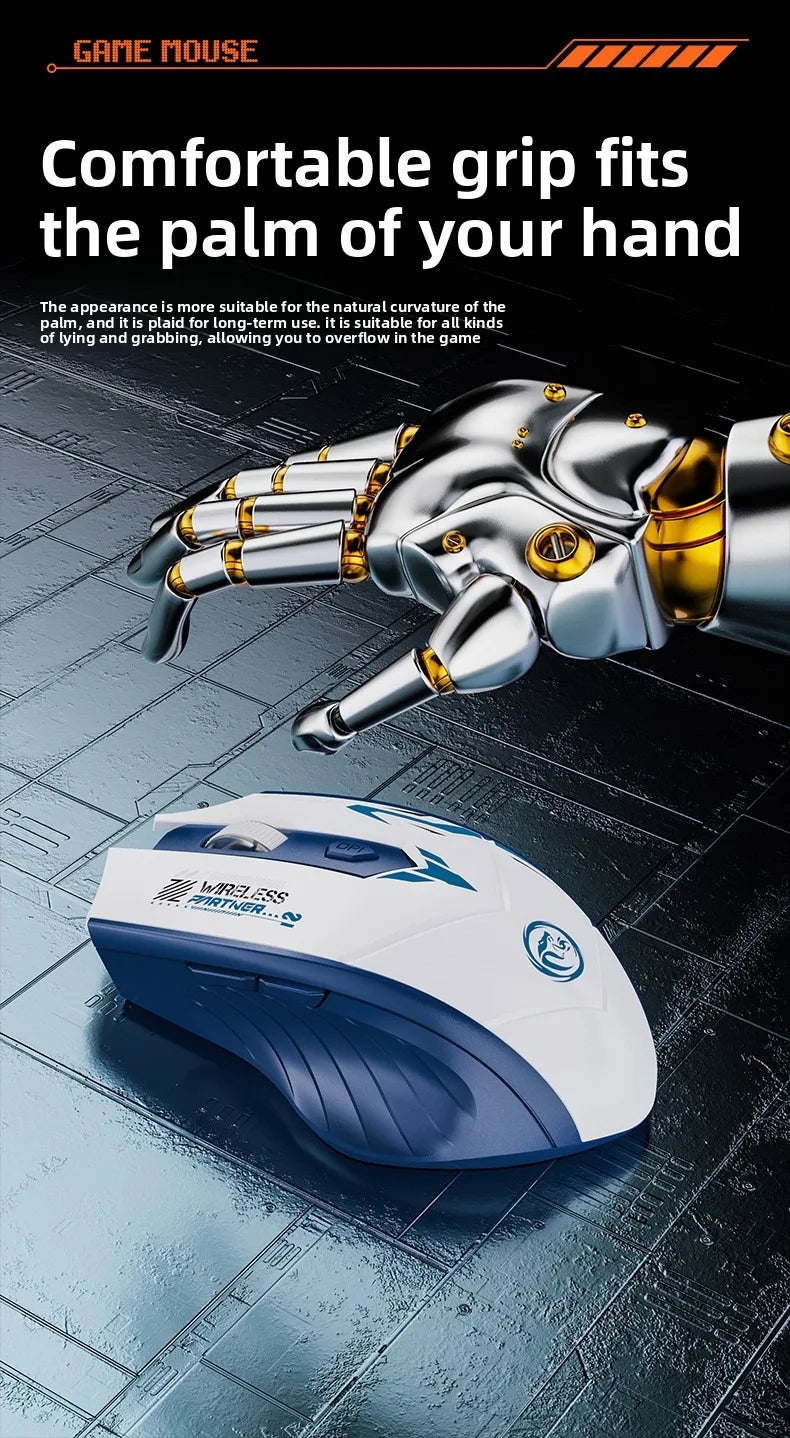 Rechargeable Wireless Mouse 2.4Ghz Gaming Computer Bluetooth Mouse 1600DPI Ergonomic Gamer Mice For PC Office Laptop