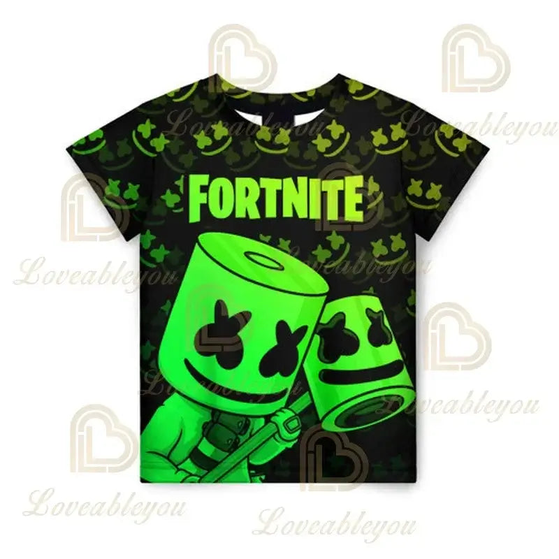 3D Fortnite тениска Battle Royale – тениски за мъже и жени, момчета и момичета, анимационни топове Victory, дрехи за тийнейджъри, детски геройски геймърски тениски и топове