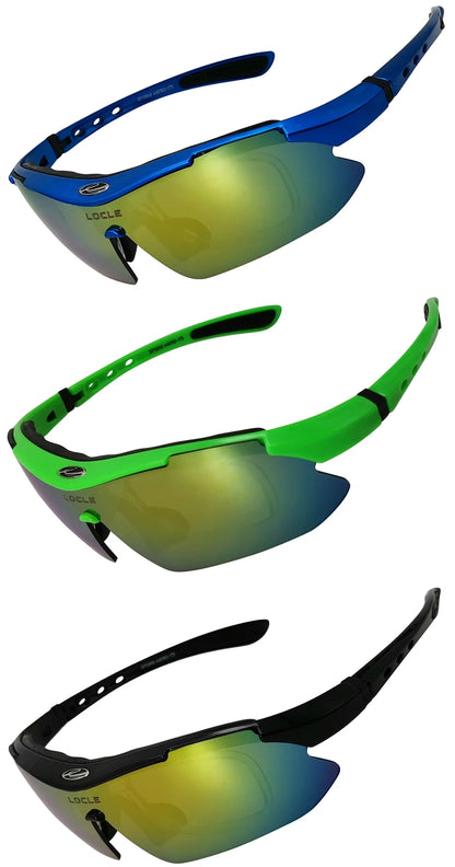 Ochelari de ciclism LOCLE UV400 polarizați pentru bărbați – pentru șosea, MTB, biciclete, pescuit, călărie – ochelari de protecție pentru ciclism