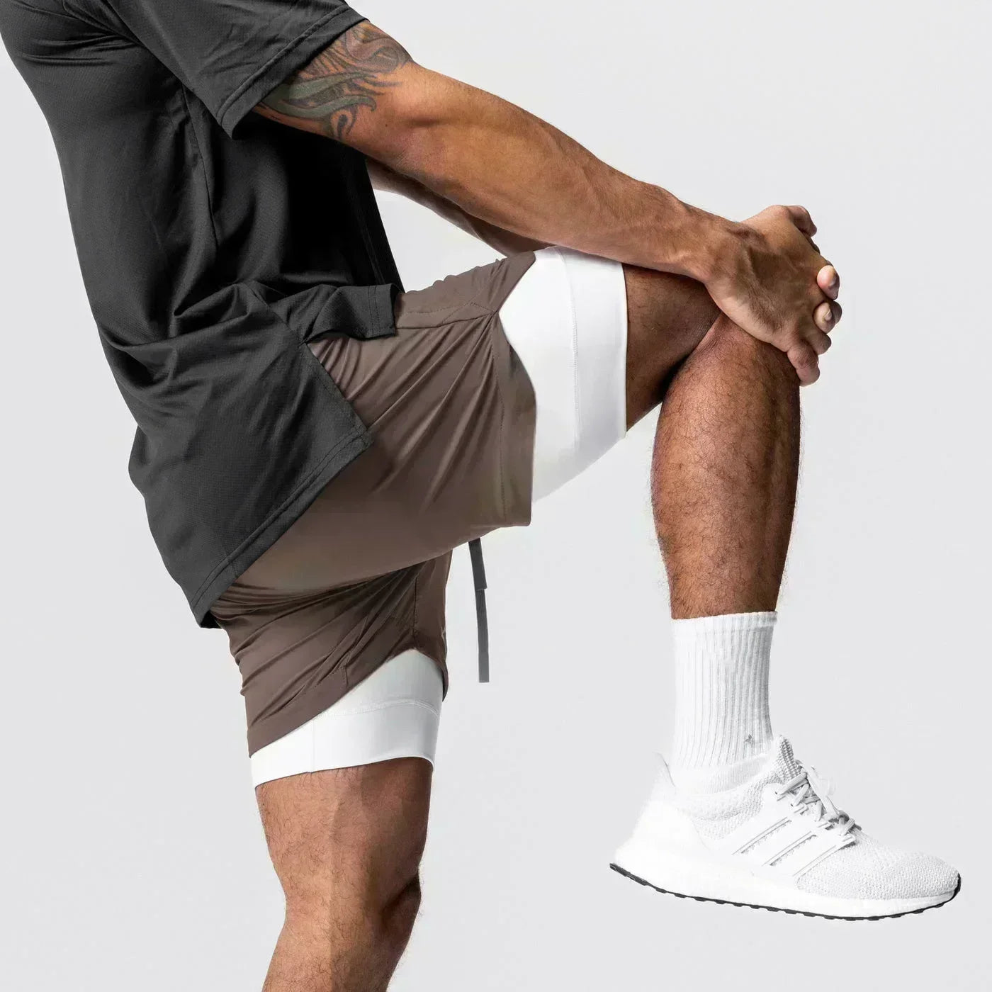 Dragon Ball Men's Shorts Double Layer 2-in-1 Pants Broly Japanese Anime Summer and Autumn Fake Two-piece Fitness Gym Sweatpants