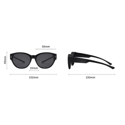 Fit Over Sunglasses for Driving Outdoor Activities Over Prescription Glasses for Myopia Unisex Style