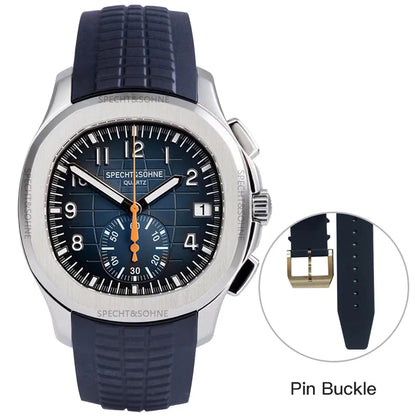 Specht & Söhne New Classic 5167 Men's Watch Orange Color Sapphire Crystal Rubber Strap Sports Male Quartz Watches 50M Waterproof