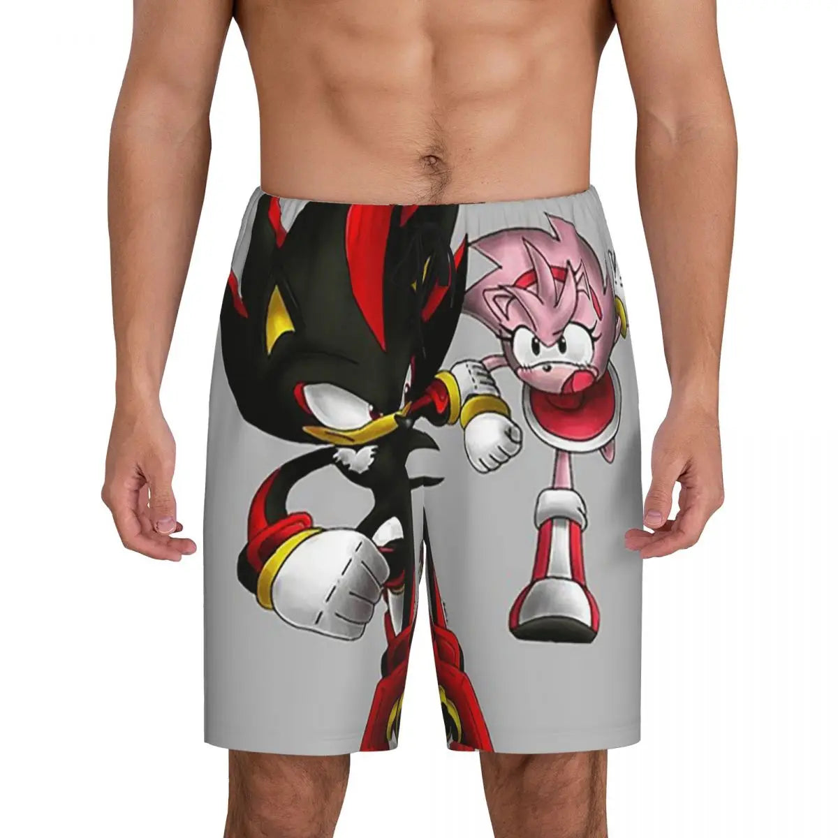 Pantalones cortos de pijama personalizados de Sonic the Hedgehog para hombre, para dormir y estar por casa