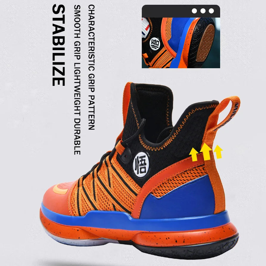 2024 New Dragon B Style Orange Mens Basketball Shoes Size 38-44 Air Cushioning Sport Sneakers Mesh Breathable Training Shoes