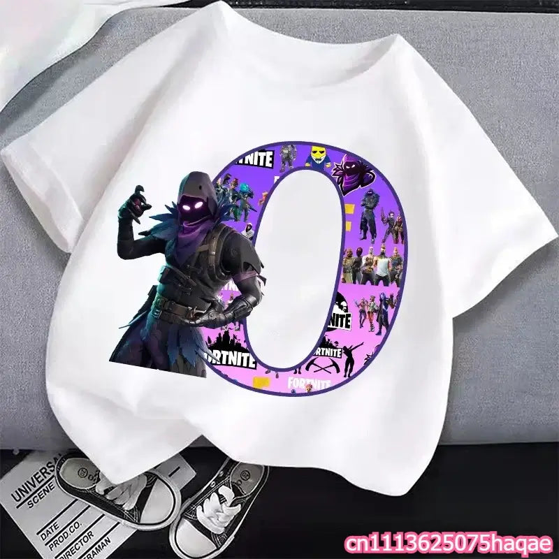 New Fortnites Kids T-shirts Cartoon Letter Graphic T-shirts Boys Girls Summer Casual Sports Short Sleeves Tops Children Clothing