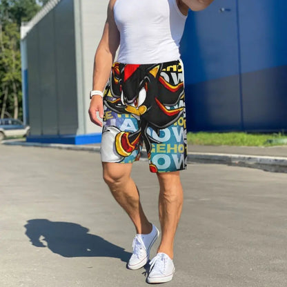 Pantalones cortos de pijama personalizados de Sonic the Hedgehog para hombre, para dormir y estar por casa