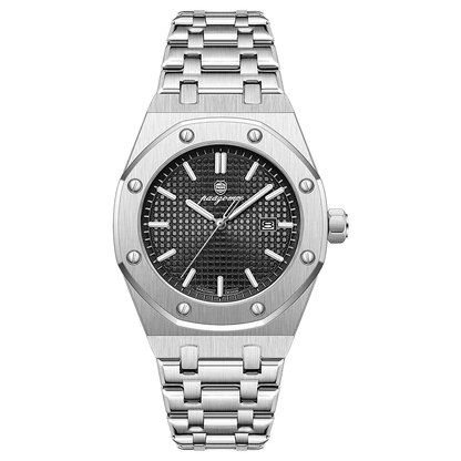 PAAZOMU Luxe vierkant herenhorloge met quartz, waterdicht, verlicht datumvenster, herenhorloge van roestvrij staal, zakelijke herenhorloges