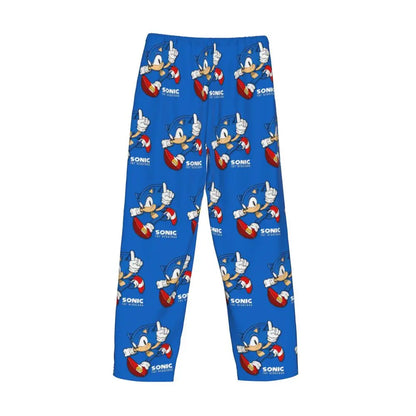 Pantalones de pijama personalizados para hombre con estampado «Soniced», con motivo de erizo, ropa de dormir, pantalones de estar por casa con bolsillos