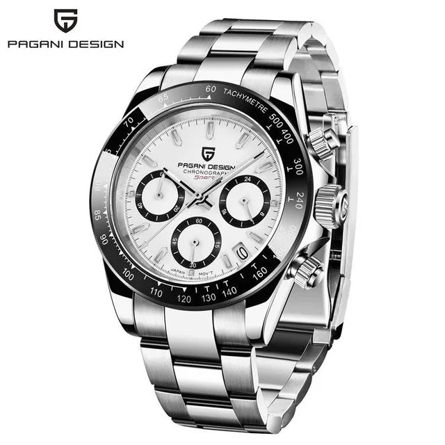 PAGANI DESIGN V2 40MM Meteorite Dial Men Quartz Watches Sapphire Retro Chronograph Waterproof Watch For Men
