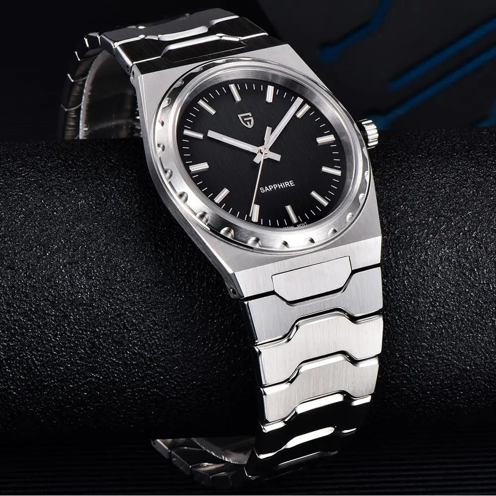 PAGANI DESIGN Men's Quartz Watches Ultra-Thin 7mm Series 37mm Sapphire Stainless Steel Waterproof Watches for Men TMI VJ21