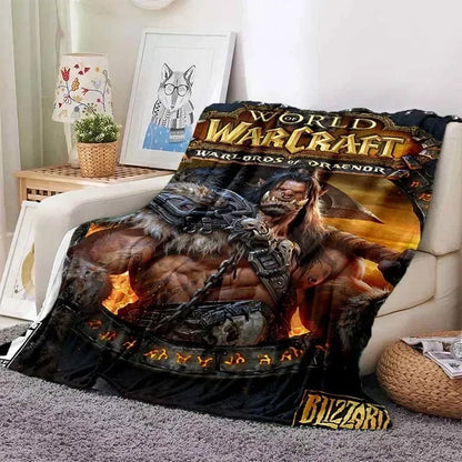 World of Warcraft Art Blanket Flannel Blanket A World of Magic and Limitless Adventure Soft Comfortable Home Travel Blanket