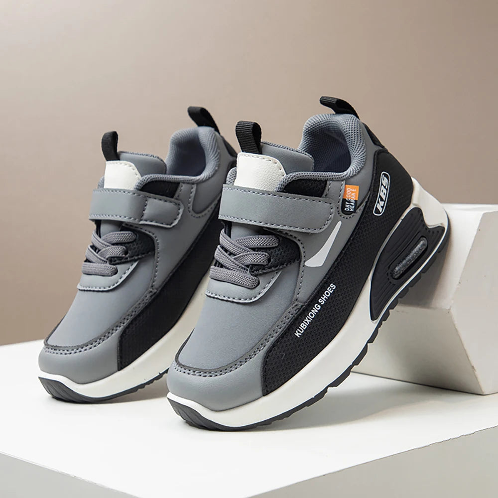PU Leather Sport Shoes For Children 2025 Trend Fashion Kid's Sneakers Soft-Soled Outdoor Boy's Girl's Running Shoes