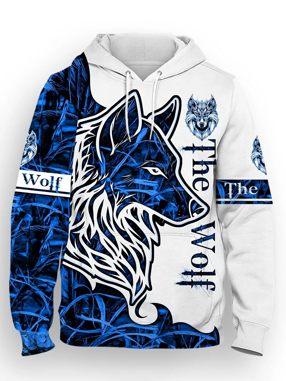 Sudadera con capucha personalizada de otoño para hombre, a la última, con estampado de lobos, suave y cómoda, ropa de estilo urbano para exterior
