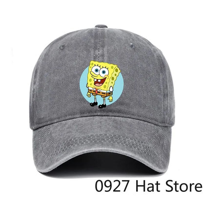 Fashion Cute SpongeBobs Baseball Cap Movie Cartoon Role Adult Men Women Sport Casual Sunshade Adjustable Anime Peaked Mesh Hat