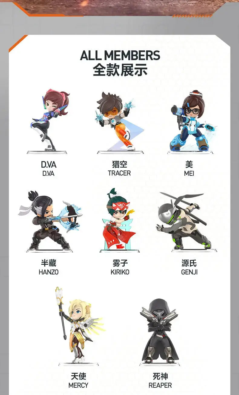 POP MART Genuine Overwatch Play Of The Game Series Blind Box PVC Collectible Figurines Desktop Ornaments Girl Toy Model For Fans