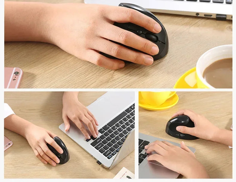 YANFU BNKJ5 Mute Grip Left Hand Wireless 2.4G Mouse Ergonomic Applicable Snail Bionic Relief Joints Office Dry Battery Version