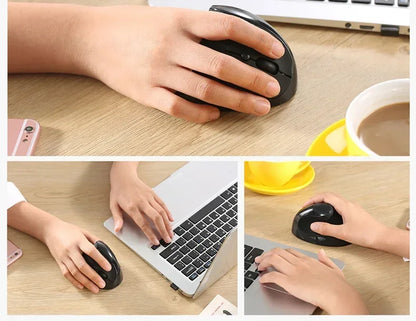 YANFU BNKJ5 Mute Grip Left Hand Wireless 2.4G Mouse Ergonomic Applicable Snail Bionic Relief Joints Office Dry Battery Version
