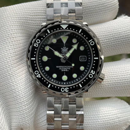 STEELDIVE SD1975 Mens Automatic Watches Men Dive Watch 300m Waterproof Mechanical Wristwatch C3 Luminous Clock Sapphire Mirror