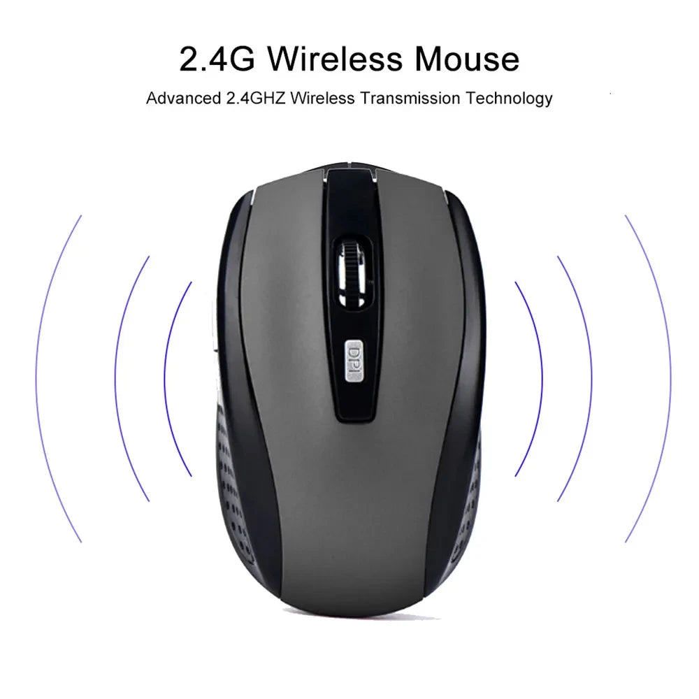 2.4G Wireless Mouse 7500 DPI Ergonomic Gaming Mouse with 6 Buttons, 4-Way Scroll Wheel, USB Optical Wireless Mouse for PC, Laptop & MacBook