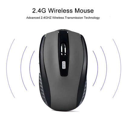 2.4G Wireless Mouse 7500 DPI Ergonomic Gaming Mouse with 6 Buttons, 4-Way Scroll Wheel, USB Optical Wireless Mouse for PC, Laptop & MacBook