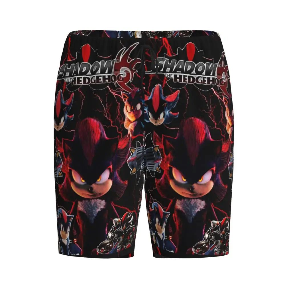 Pantalones cortos de pijama personalizados de Sonic the Hedgehog para hombre, para dormir y estar por casa