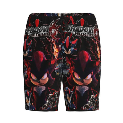 Pantalones cortos de pijama personalizados de Sonic the Hedgehog para hombre, para dormir y estar por casa