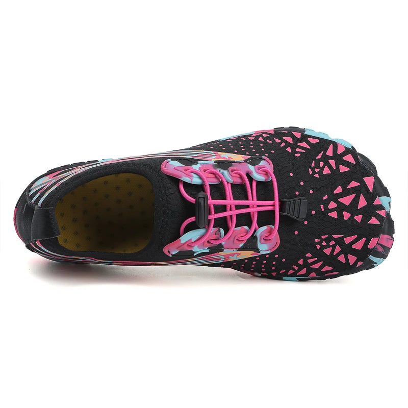 Quick Drying Aqua Shoes Women’s Water Shoes Swimming Barefoot Five Fingers Aqua Shoes Colorful Beach Seaside Light Sneakers