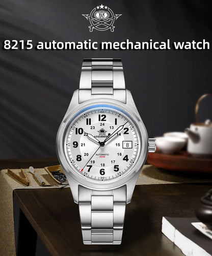 ADDIESDIVE Men's Retro Mechanical Watch Sapphire Mirror Glass Stainless Steel Watch BGW9 Luminous 200m Waterproof Analog Watch