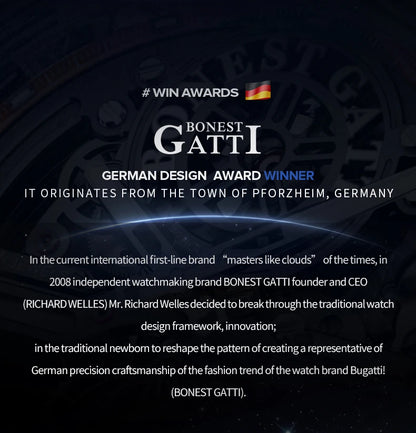 BONEST GATTI luxury Full Skeleton Automatic Mechanical Watch Sapphire Back 48 Rainbow Diamonds Luminous Luxury Wristwatch Men