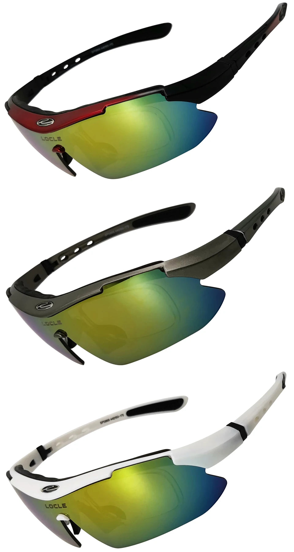 Ochelari de ciclism LOCLE UV400 polarizați pentru bărbați – pentru șosea, MTB, biciclete, pescuit, călărie – ochelari de protecție pentru ciclism