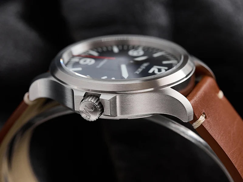 Milifortic Military Watch 39mm NH38 Automatic Mechanical Movement Retro Sapphire Crystal BGW9 Lume Leather Strap 10Bar Watch for Men