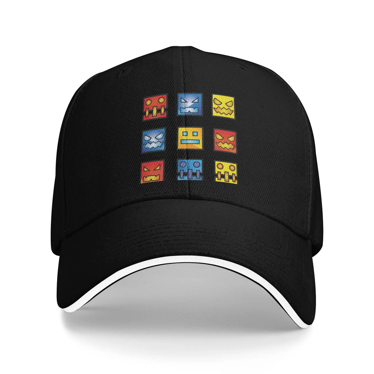 Geometry Game Dash Baseball Cap Casual Unblocked Level Sandwich Hat za moške in ženske, dihalna pokrivala za različne aktivnosti