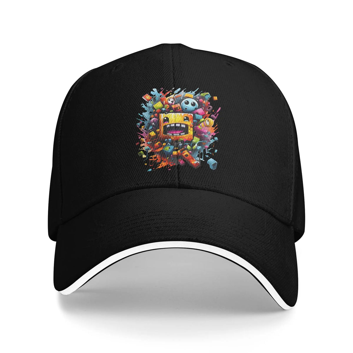 Geometry Game Dash Baseball Cap Casual Unblocked Level Sandwich Hat za moške in ženske, dihalna pokrivala za različne aktivnosti