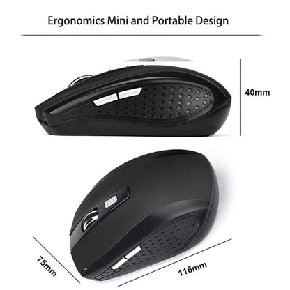 2.4G Wireless Mouse 7500 DPI Ergonomic Gaming Mouse with 6 Buttons, 4-Way Scroll Wheel, USB Optical Wireless Mouse for PC, Laptop & MacBook
