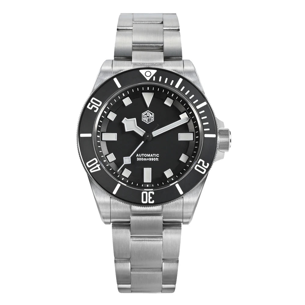 San Martin Grade 5 Titanium Watch SN0121TD PT5000/ST2130 Automatic Movement Watch 300M Waterproof Adjustable Clasp Wristwatch