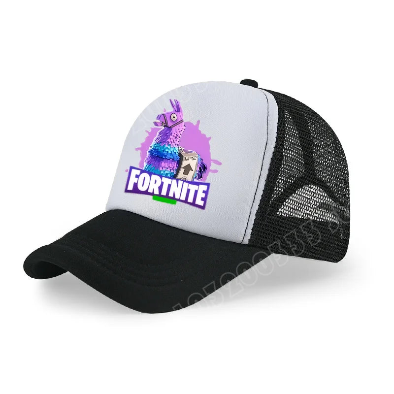 Fortnite Baseball Cap Cartoon Game Printed Hat Kids Summer Breathable Mesh Hat Adjustable Peaked Cap Children’s Birthday Gift