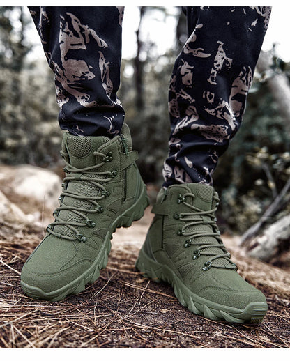 Upgraded Tactical Combat Training Boots Male Outdoors Camping Anti-wear Rapid Response Hiking Shoes Fishing Hunting Sneakers Men