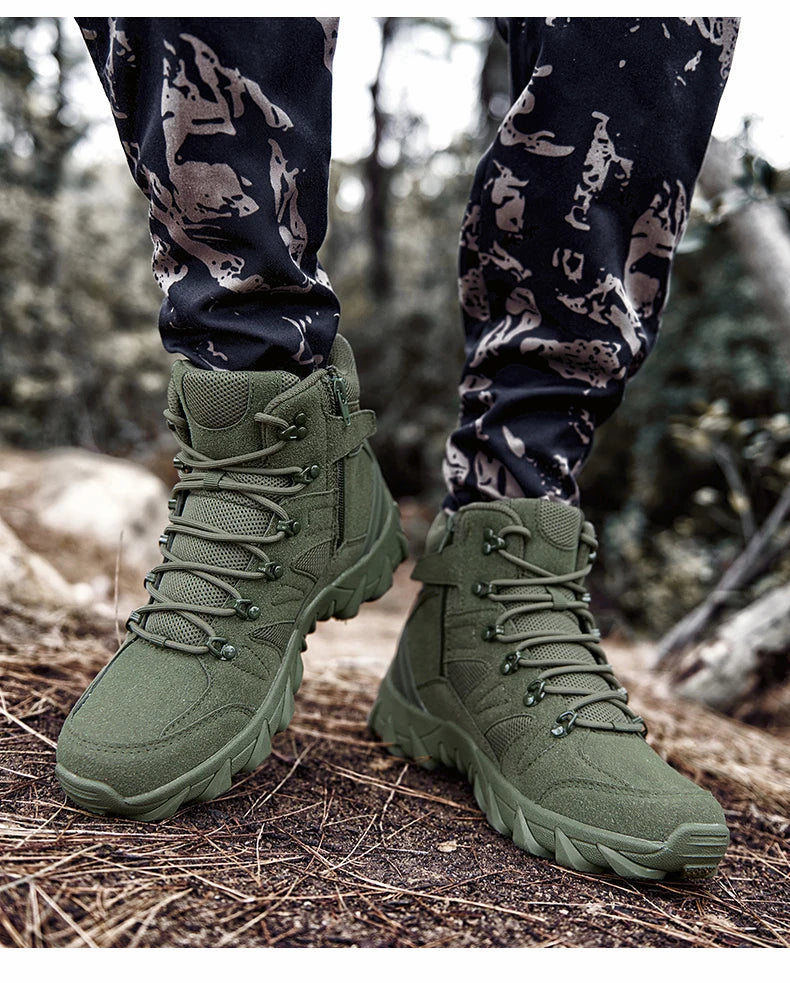 Upgraded Tactical Combat Training Boots Male Outdoors Camping Anti-wear Rapid Response Hiking Shoes Fishing Hunting Sneakers Men