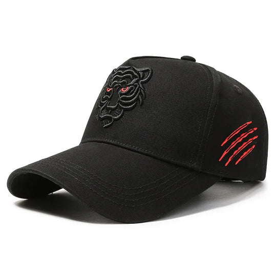 New Cotton Black Tiger Embroidery Baseball Cap Men Women Hip Hop Hat Summer Leisure Trucker Caps Unisex Snapback Hats Gorras