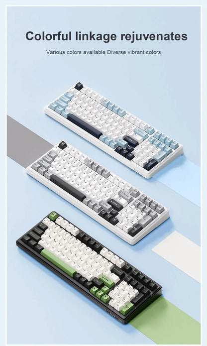 AULA F99 Mechanical Keyboard Bluetooth 5.0/2.4G Wireless/Wired Gasket-mounted Gaming Keyboard 99 Keys Customizable Keyboards
