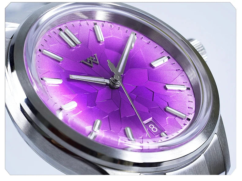 WM Watch Automatic Mechanical Watch NH35 Glacier Series 100M Waterproof AR Coated Sapphire Welly Merck Watch for Men WM226