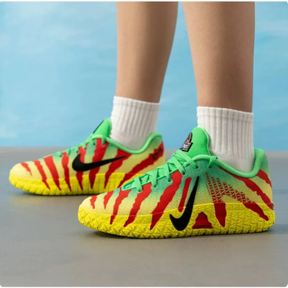 Nike Morant Third Generation, Comfortable Fit, Low Top, Children's Basketball Shoes, Green and Red IV2627-300