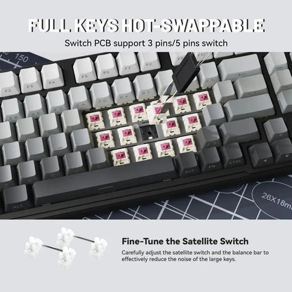 X98 Attack Shark Gaming Keyboard Wireless with Numeric Keypad, 102 Keys Hot-Swap RGB PBT Keycaps, 4000mAh Battery, Support PC/Laptop